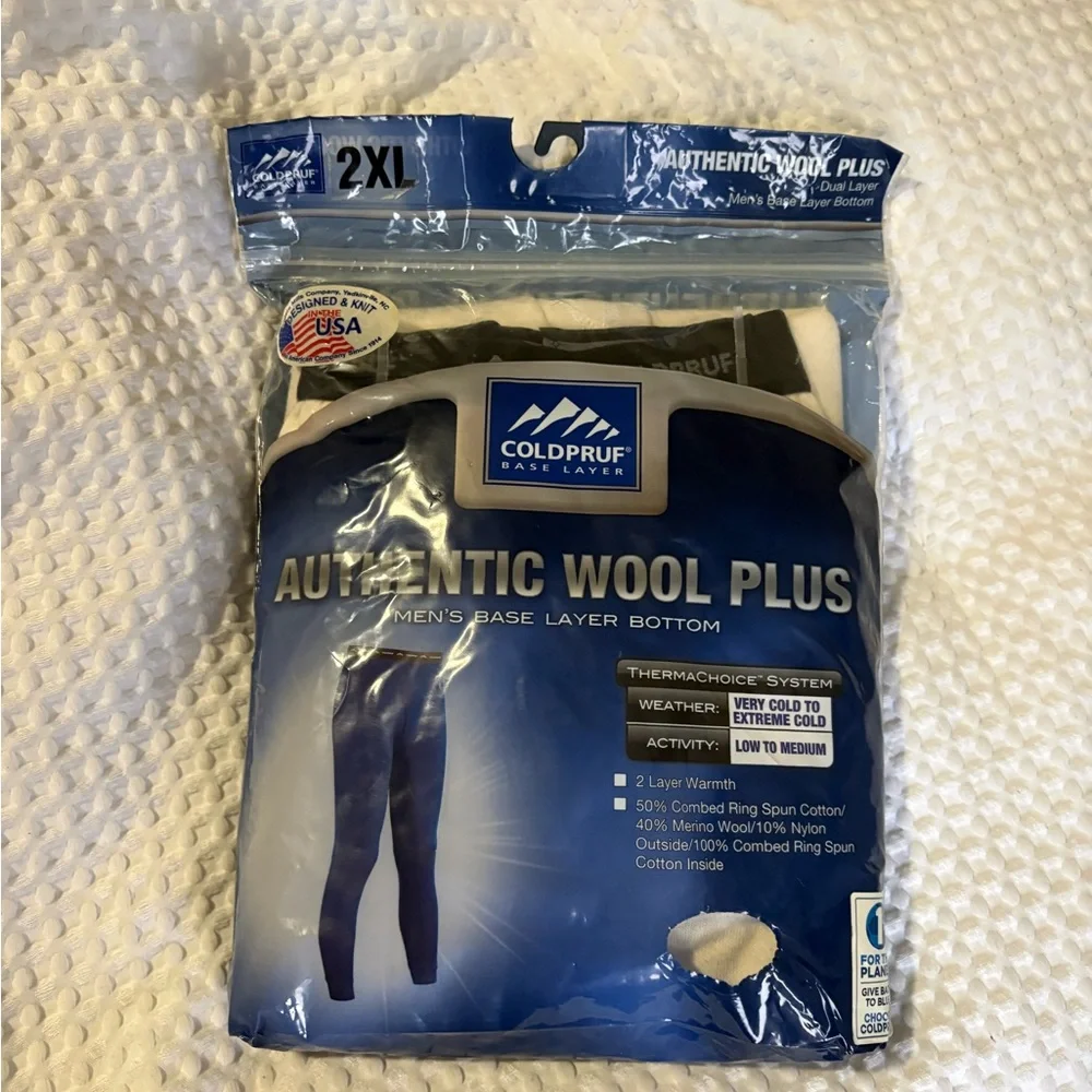 Men's Wool Plus Base Layer Bottom - Cream color